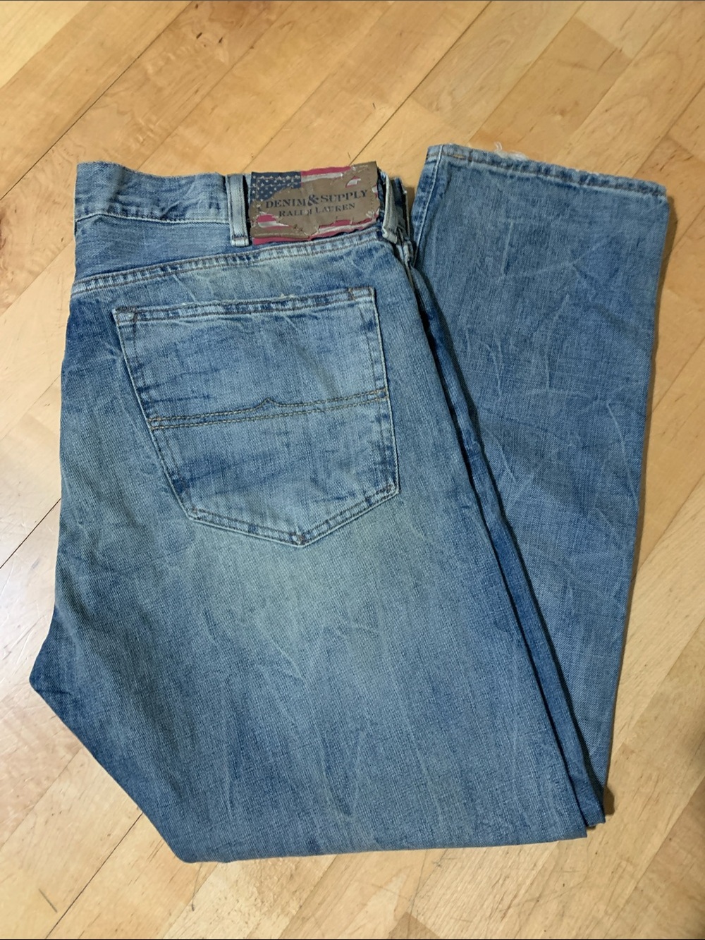 Denim & Supply Ralph Lauren Faded Light Blue Straight Jeans